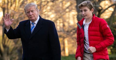 (L-R): President Donald Trump and Barron Trump