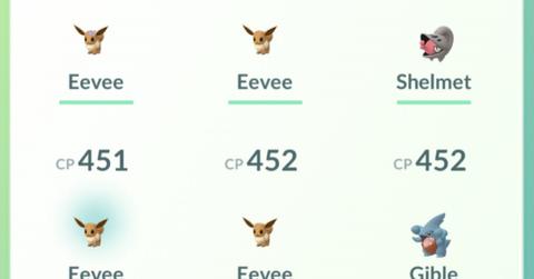 Blue Background in 'Pokémon GO' inventory.