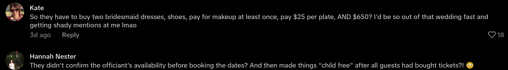 wedding party demands