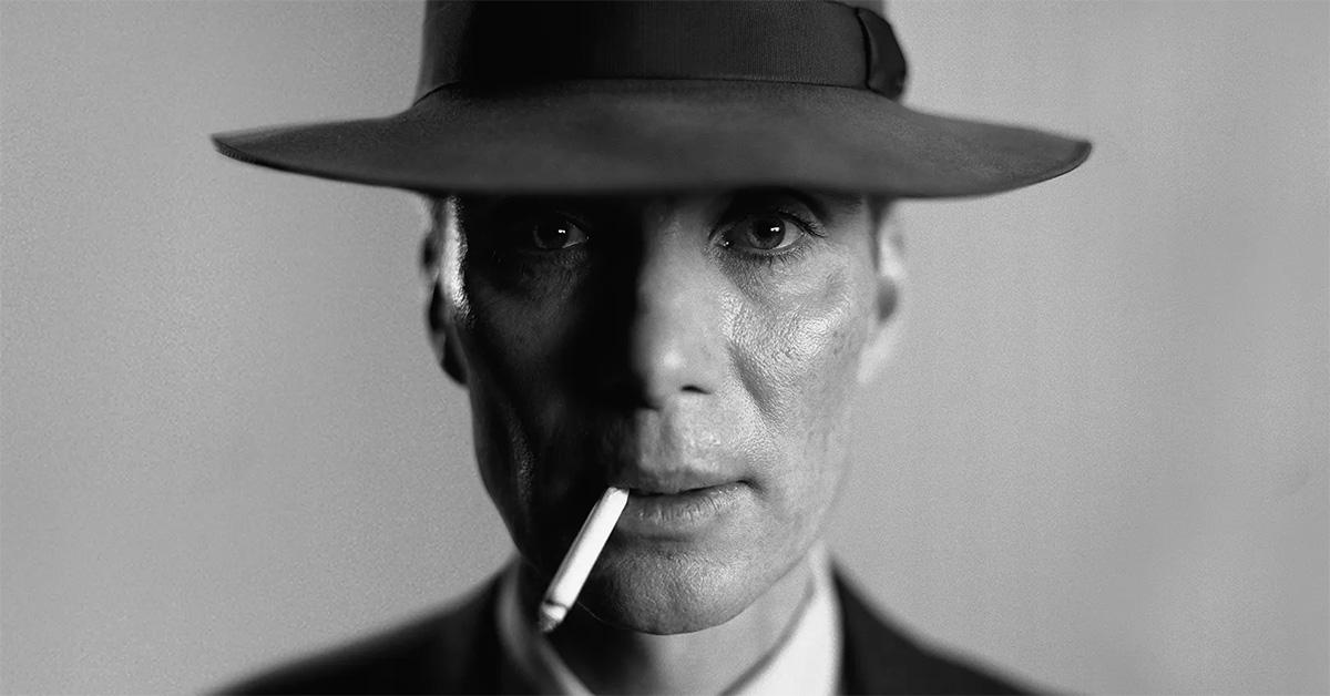 Cillian Murphy with a cigarette in his mouth in 'Oppenheimer.'