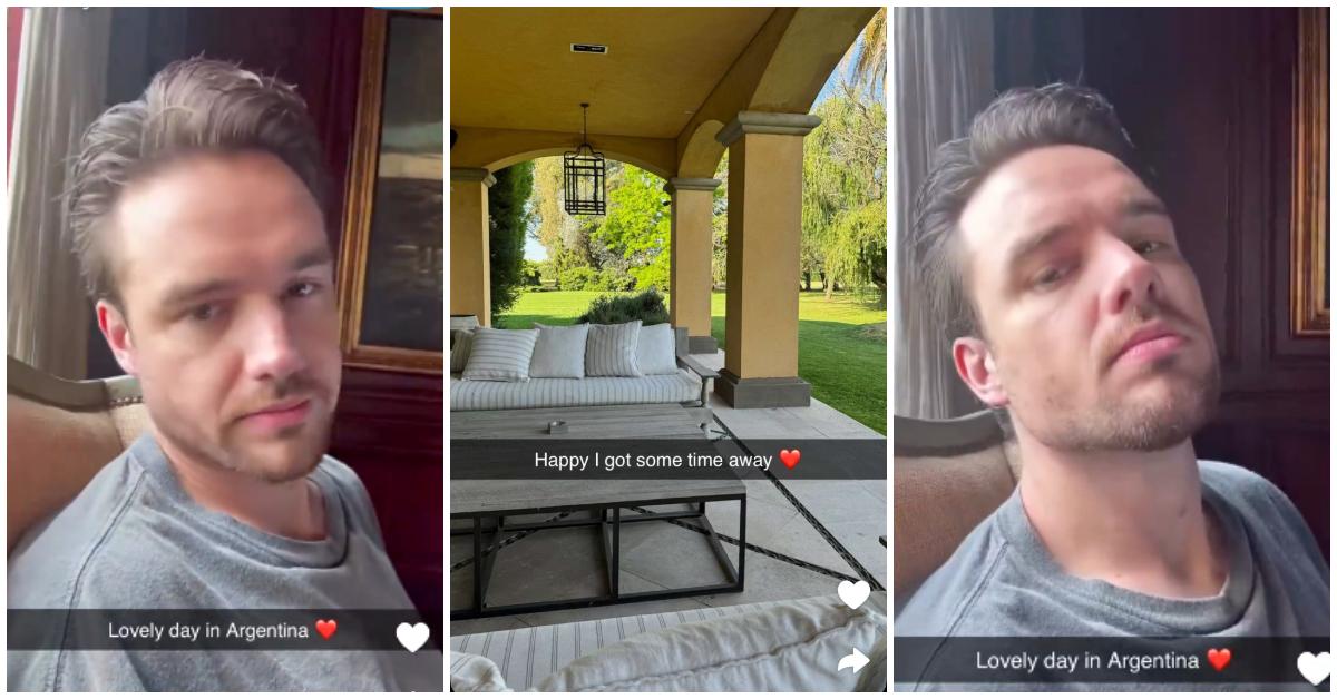 stills of liam payne snapchat video