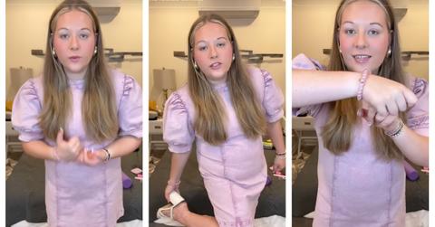 Bama Morgan (Morgan Cadenhead) in pink dress, saying she got dropped from Bama Rush in 2024