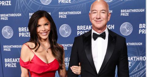 jeff bezos and lauren sanchez on red carpet