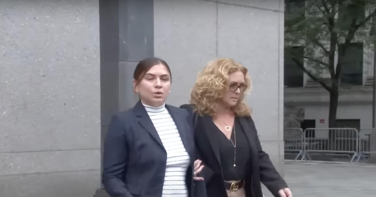 Isabella Pollok leaving a NYC courthouse with her attorney