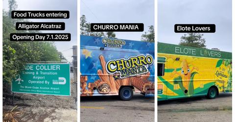 Food trucks entering Alligator Alcatraz