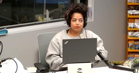 Medha Gandhi talking on the radio in July 2023.