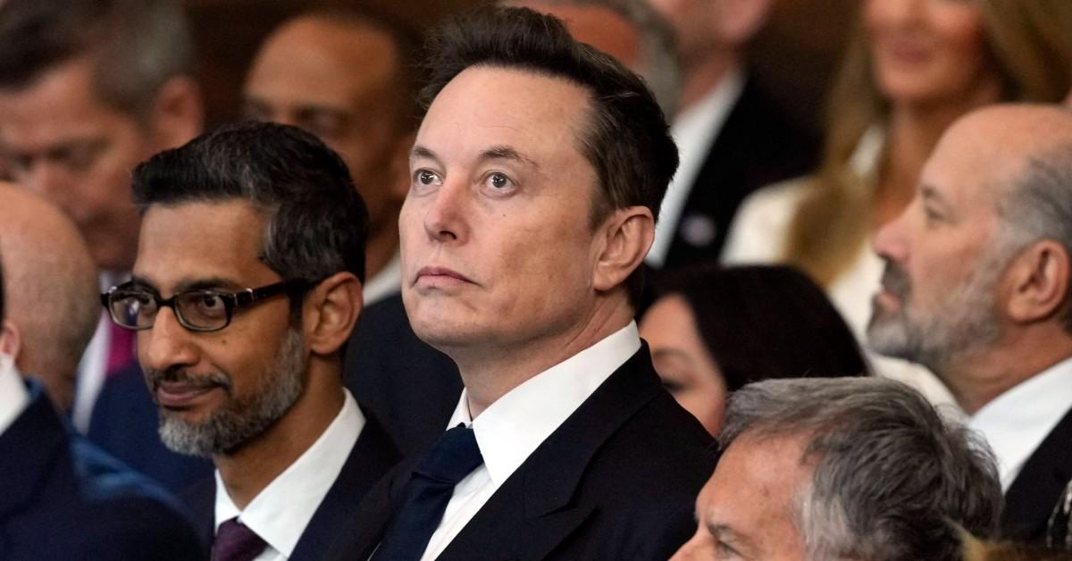 Elon Musk with a frown on his face