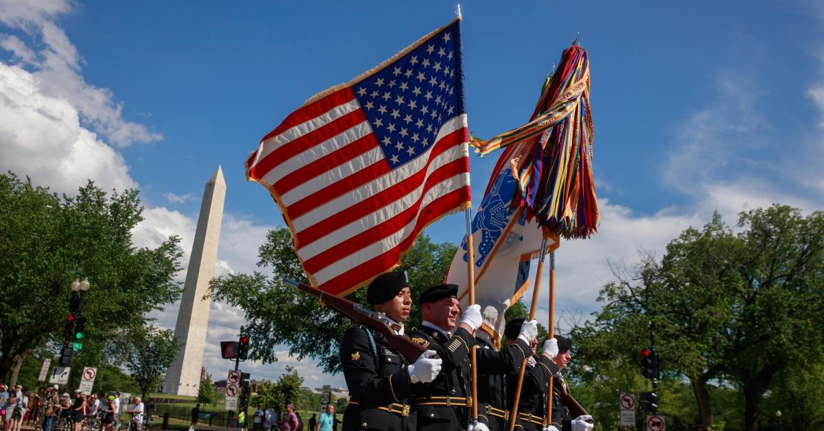 Soldiers in the National Memorial Day Parade in Washington, D.C. in 2019