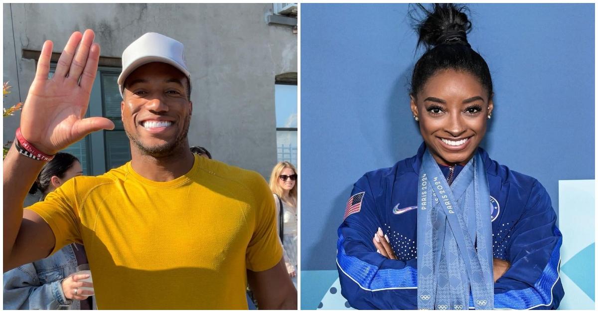 (l-r): Marlon Humphrey and Simone Biles