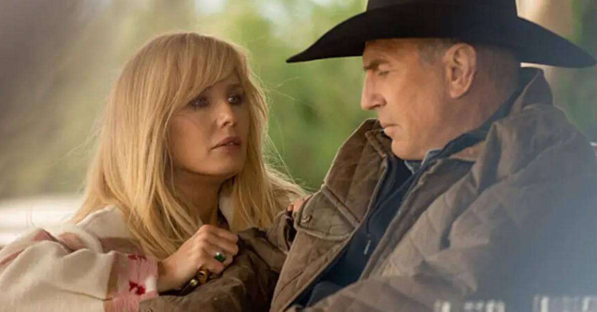 (L-R) Beth Dutton (Kelly Reilly) and John Dutton (Kevin Costner)