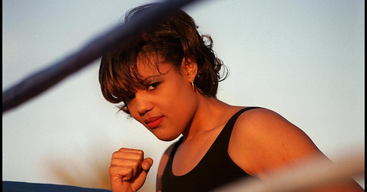 Freeda Foreman making boxing poses