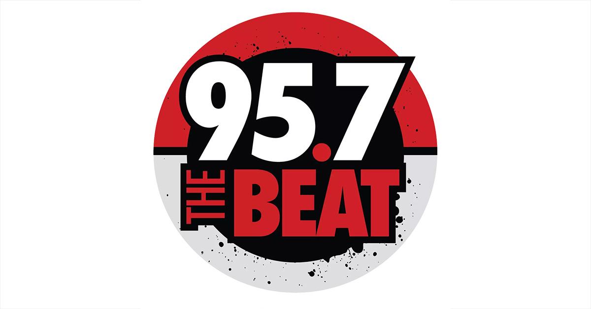 The 95.7 The Beat Logo on a white background. 