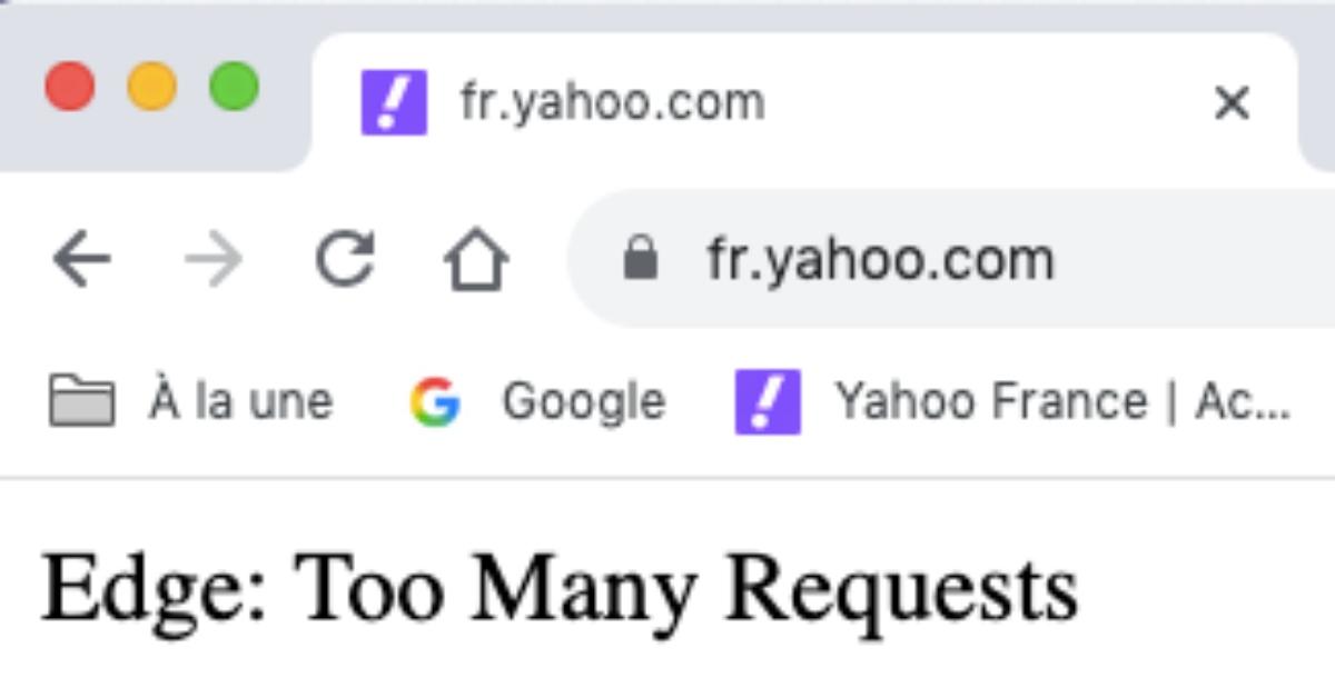 Edge: Too Many Requests notice.