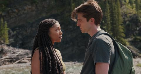 Haley and Will having a serious talk by the lake in 'My Life With the Walter Boys'