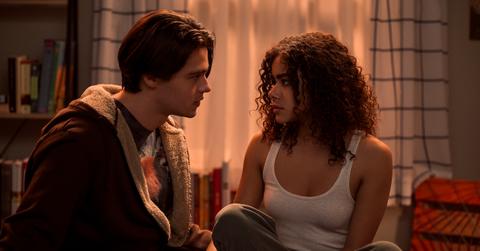 Felix Mallard as Marcus Baker, Antonia Gentry as Ginny in episode 201 of Ginny & Georgia