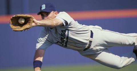 Baseball player making catch