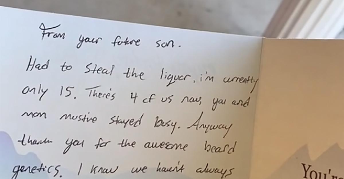 A man receives a birthday gift from his future son and shared it on TikTok