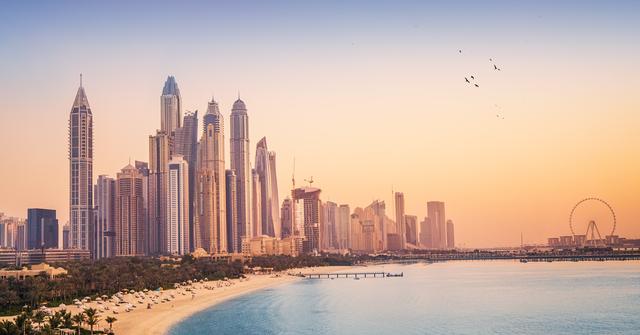 Sunset view of the Dubai Marina