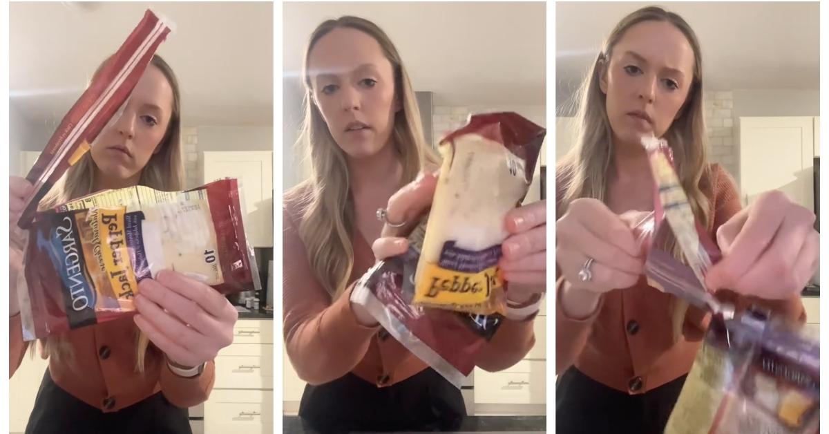 man opens cheese package wrong TikTok