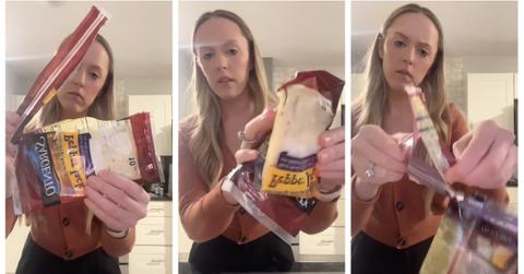 man opens cheese package wrong TikTok