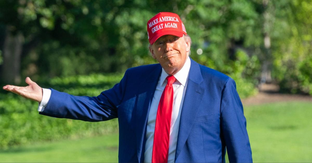 Donald Trump wears his MAGA hat at the White House.