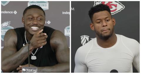 (L-R) A.J. Brown and JuJu Smith-Schuster