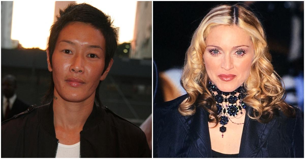 Jenny Shimizu and Madonna at separate events.