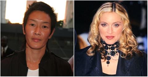 Jenny Shimizu and Madonna at separate events.