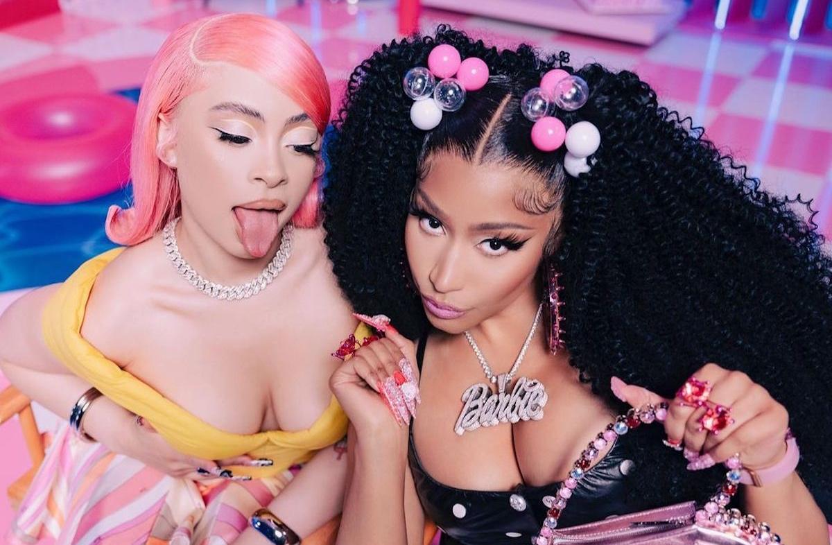 Ice Spice and Nicki Minaj on set of the "Barbie World" music video