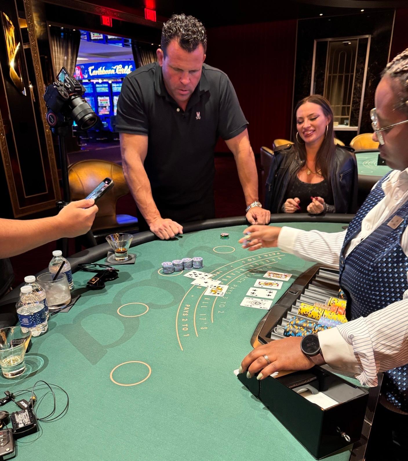 blackjack influencer venture capitalist john cerasani filming viral video  million views circa resort casino las vegas