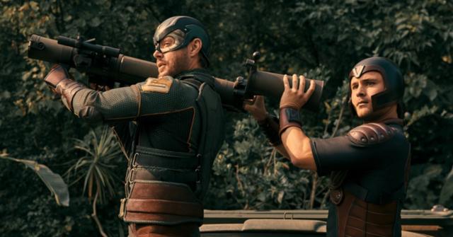 (L-R) Soldier Boy (Jensen Ackles) and young Gunpowder (Gattlin Griffith)