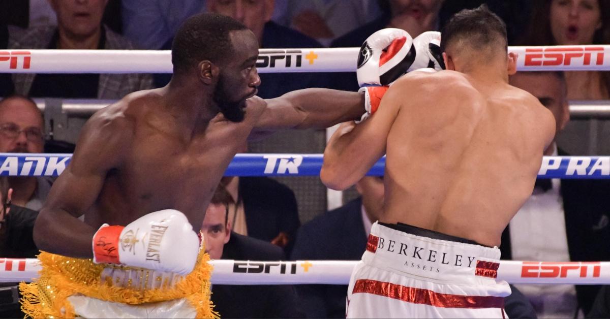 Terence Crawford boxes Amir Khan at Madison Square Garden.