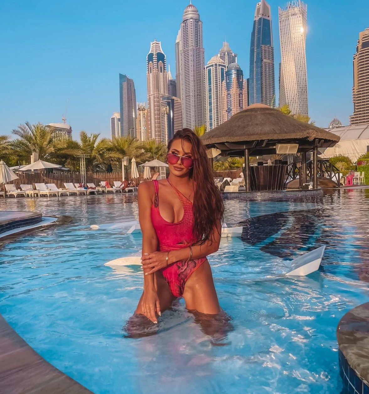 An Instagram influencer posing in Dubai