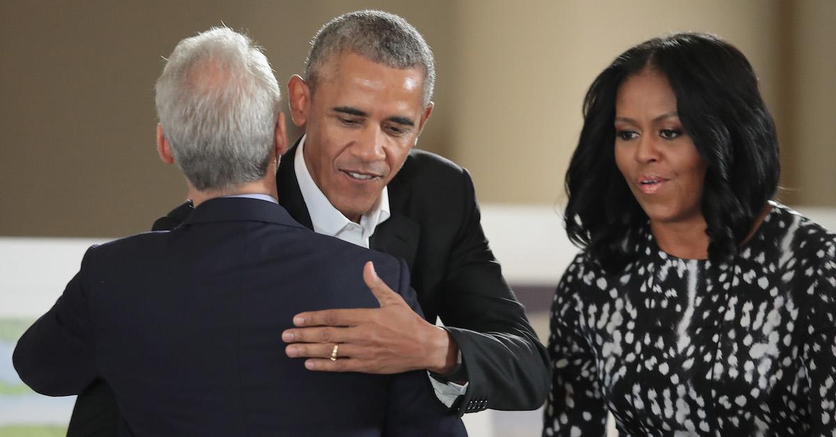 Rahm Emanuel, Barack Obama, and Michelle Obama 