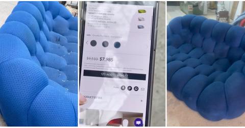 blue couch on tiktok found on street in new york city