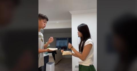 TikTok users participate in a tortilla challenge.