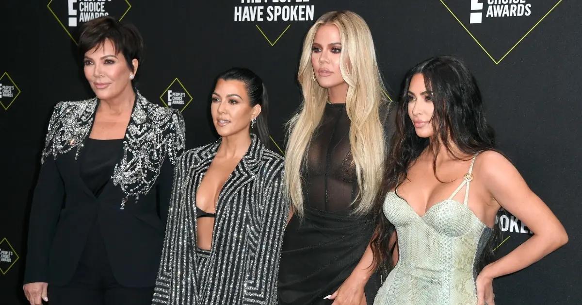 Kris Jenner, Kourtney Kardashian, Khloé Kardashian, and Kim Kardashian at an event.