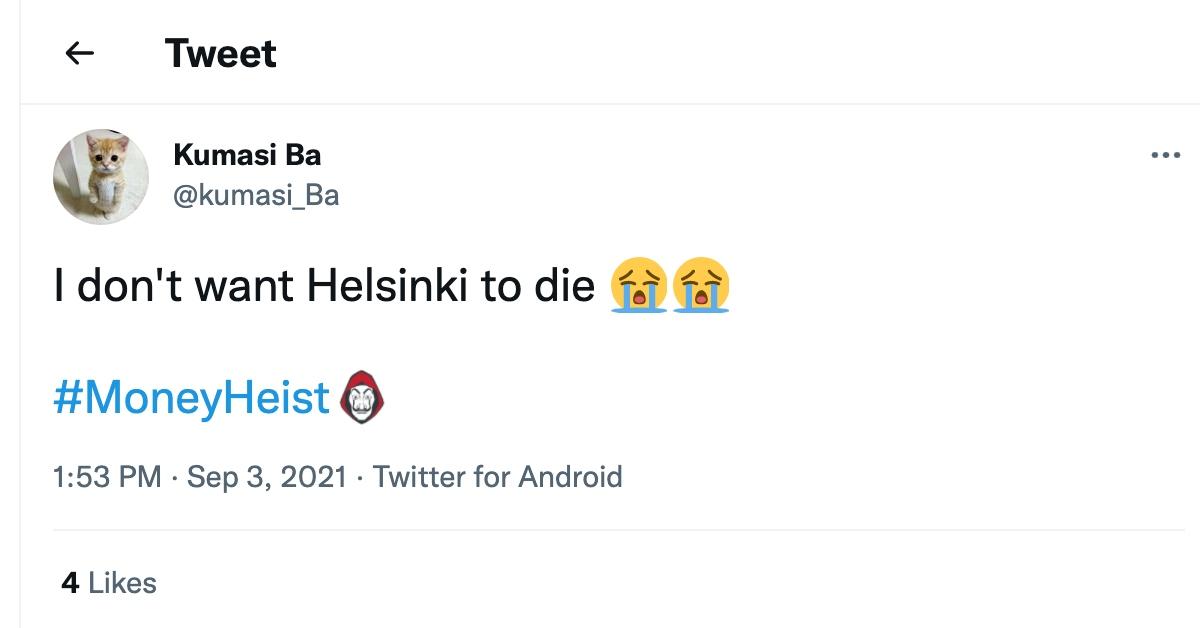 Tweet about Helsinki