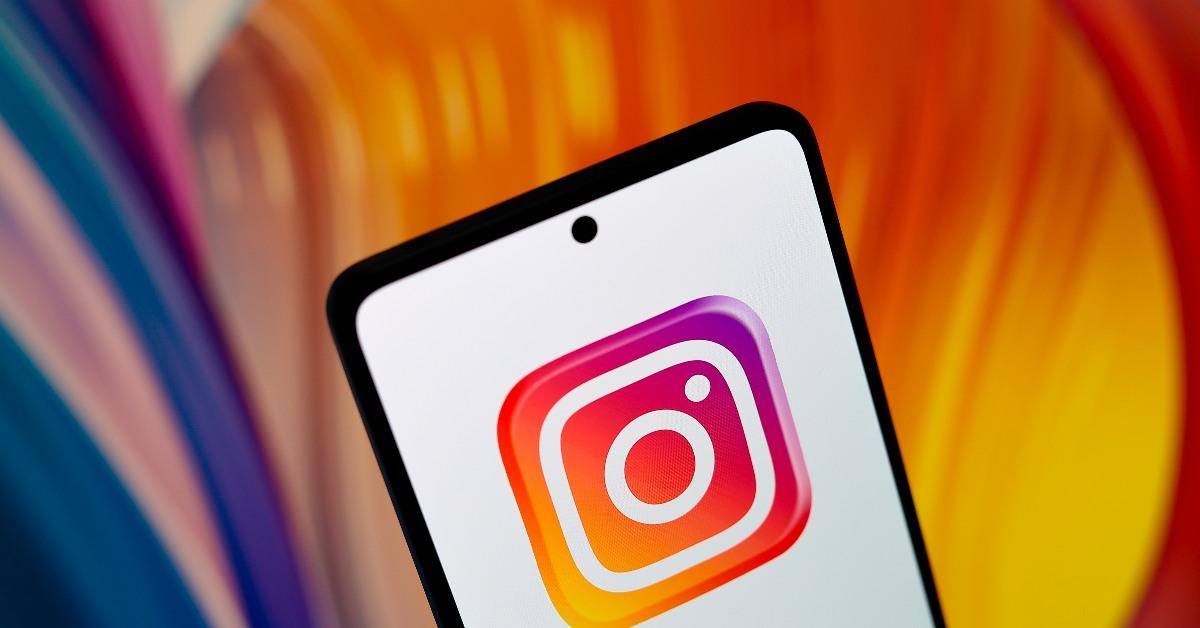 Phone showing Instagram logo