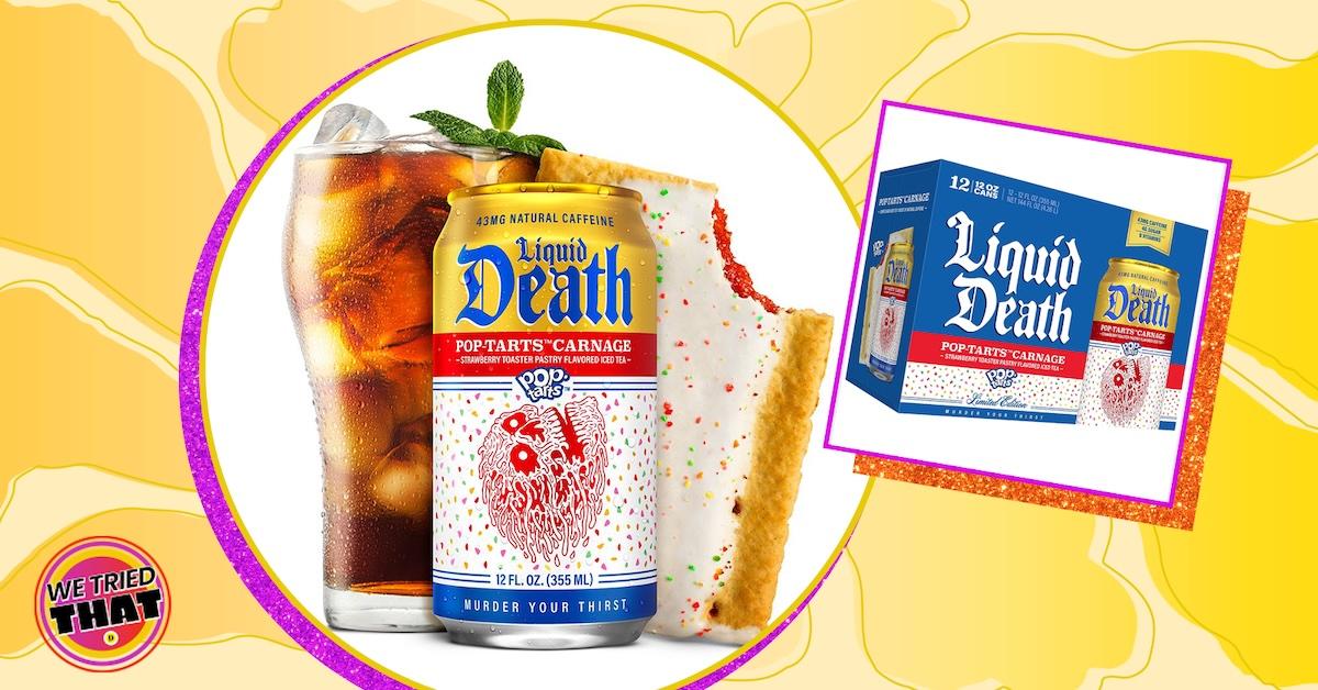 Liquid Death's Pop-Tarts Carnage Iced Tea