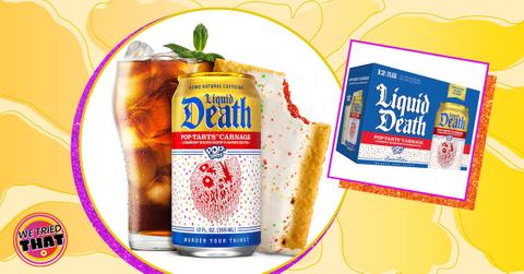 Liquid Death's Pop-Tarts Carnage Iced Tea
