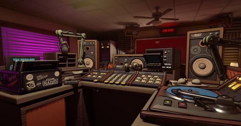 'Killer Frequency' Image of the DJ's radio equipment.