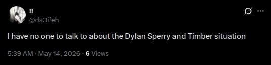 An X post about the Timber and Dylan Sperry TikTok saga.