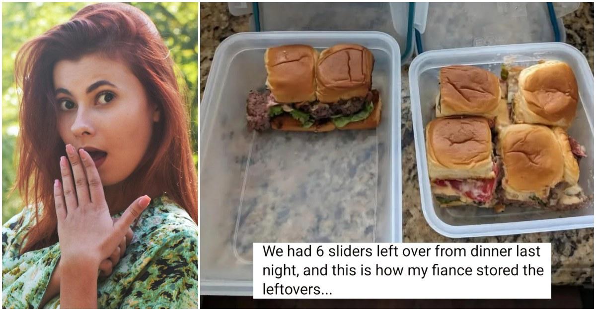 Viral Reddit thread about a fiancé that stored six sliders in two containers.