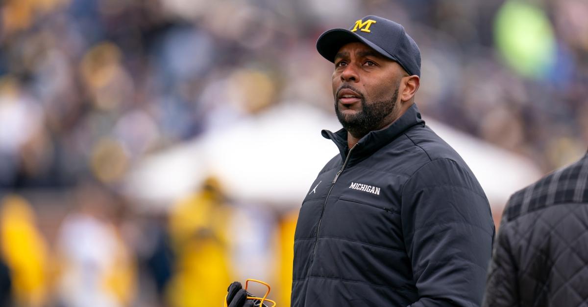 Sherrone Moore at a Michigan game