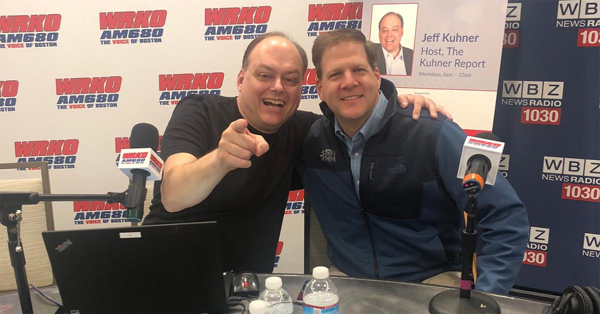 Jeff Kuhner with Governor Chris Sununu on his radio show. 