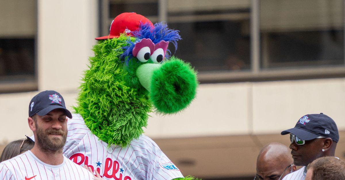 The Philly Phanatic at the 2026 All-Star Declaration.