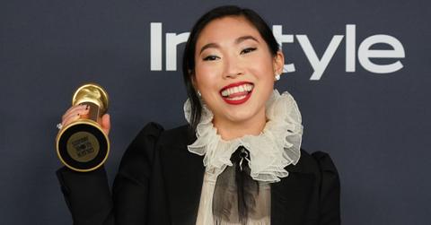 Awkwafina with her Golden Globe