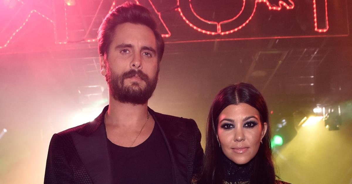 Scott Disick and Kourtney Kardashian attending an event together