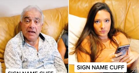 Two people saying Sign Name Cuff in a TikTok video.